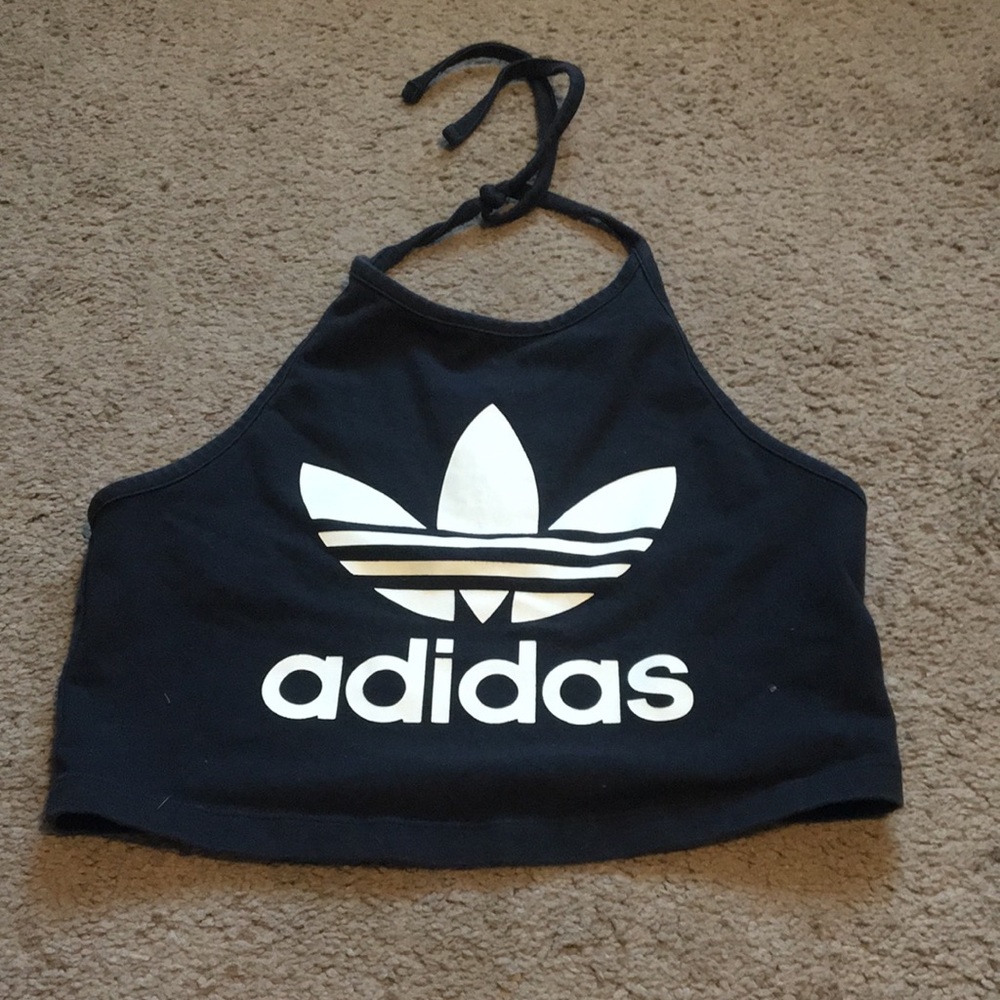 Black adidas crop top